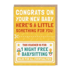 Babysitting Voucher New Baby Card - AbiGoLucky | Ohh Deer