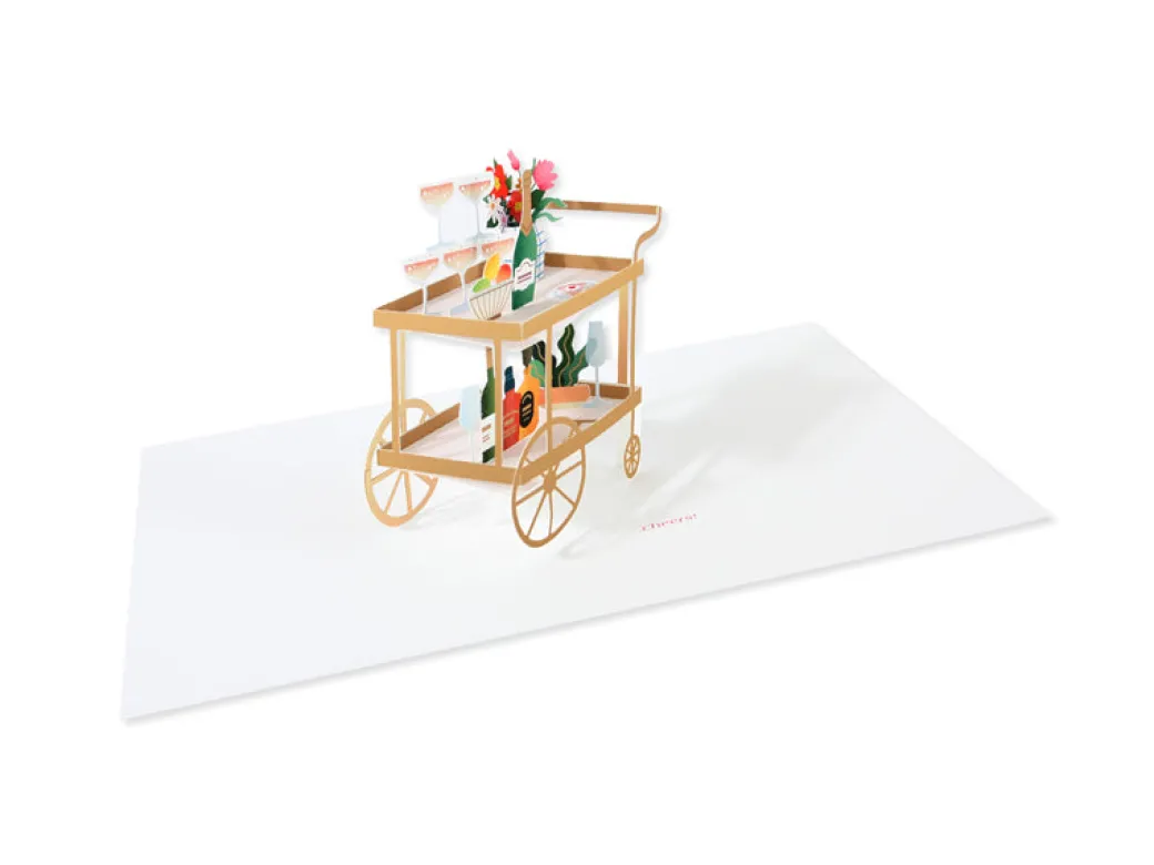 Bar Cart 3D Pop Up Greeting Card | Ohh Deer