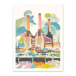 Battersea Power Station Riso Print (12x10)