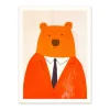 Bear in Suit Riso Print (8x6)