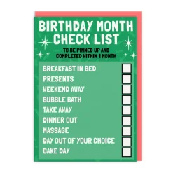 Birthday Month Checklist Birthday Card ✅ | Ohh Deer