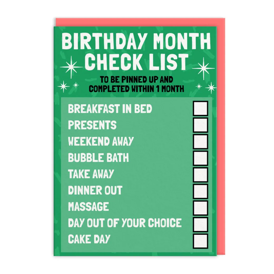 Birthday Month Checklist Birthday Card ✅ | Ohh Deer