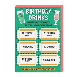 Birthday Night Drinks Coupon Card 🍾🥂🍻 | Ohh Deer