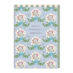 Blue Posy Wonderful Birthday Card