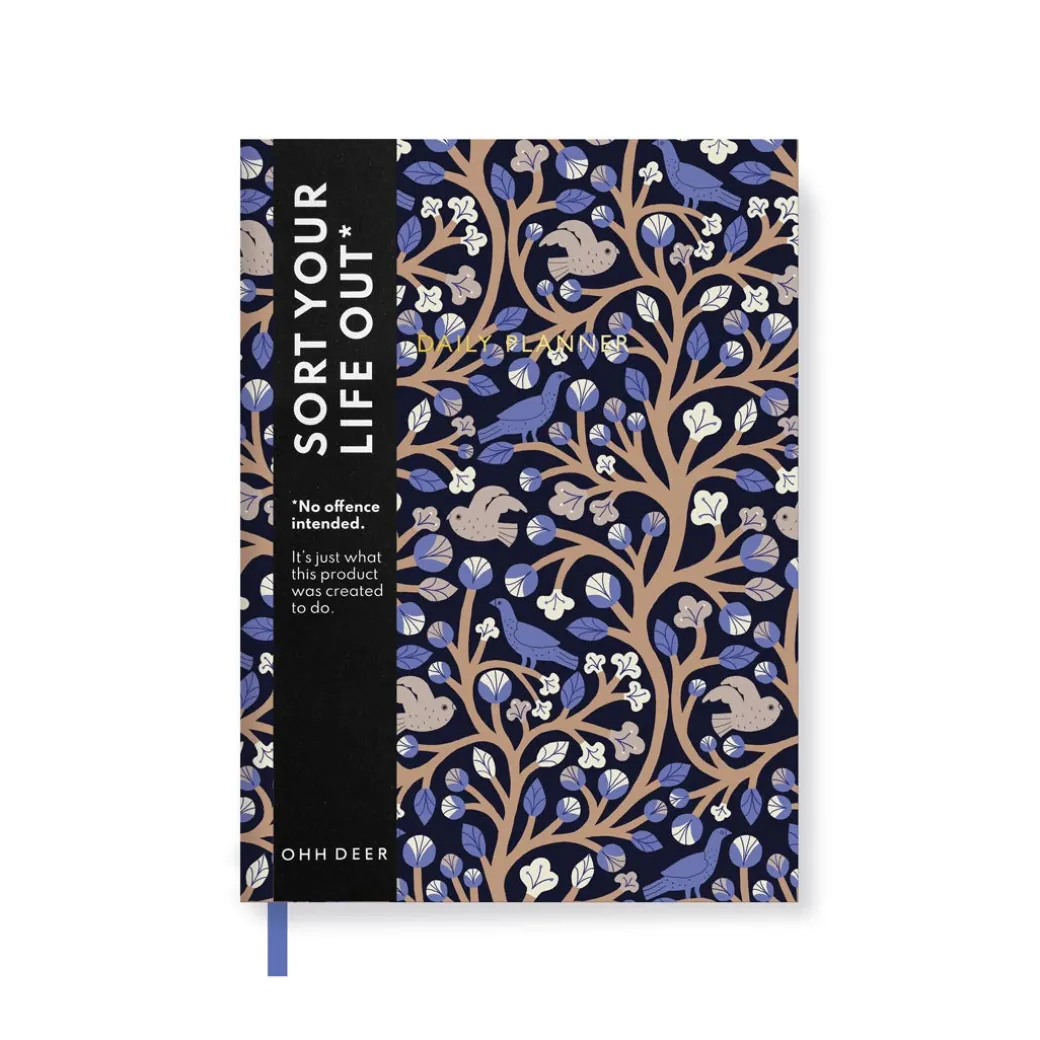 Bluebird and White Owl Pattern Daily Planner