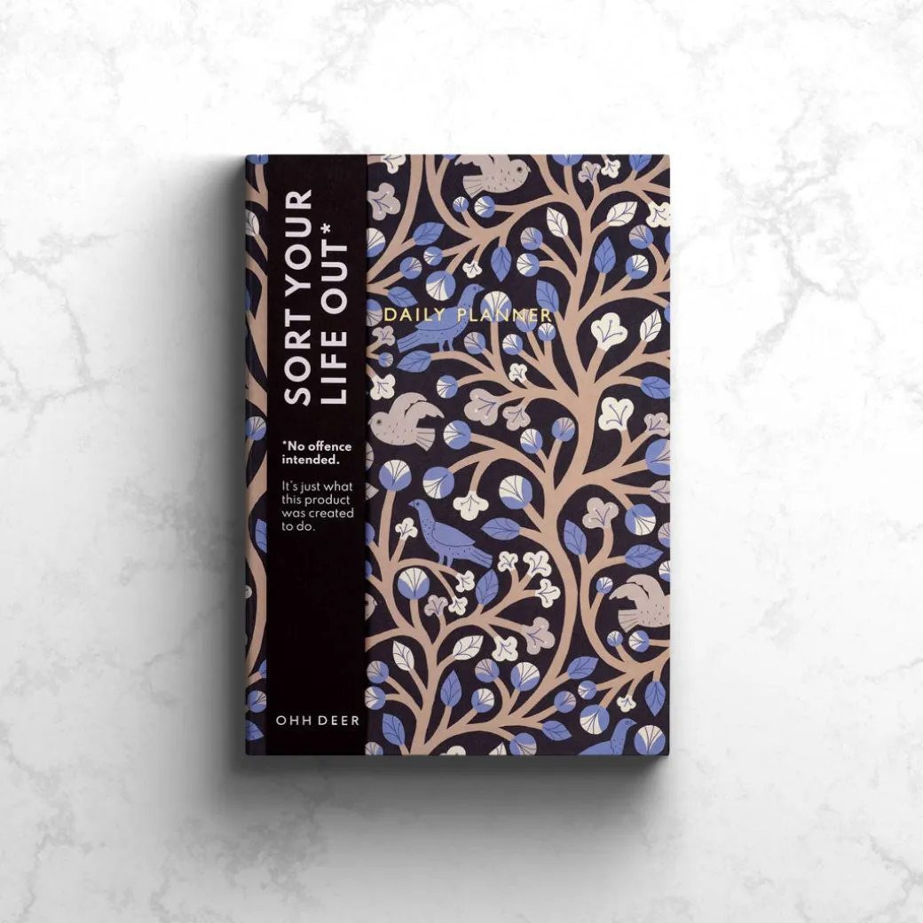 Bluebird and White Owl Pattern Daily Planner