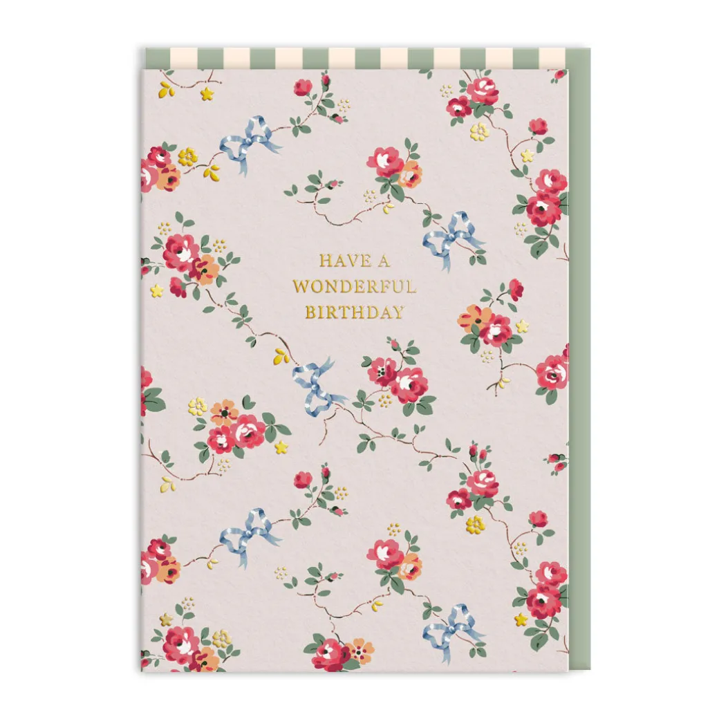 Bows And Roses Wonderful Birthday Card