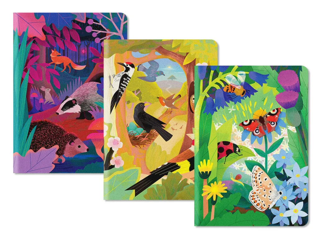 British Wildlife 3x Stitched Notebook Set (A5 Mini)
