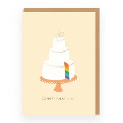 Congratulations Rainbow Wedding Cake Greeting Card