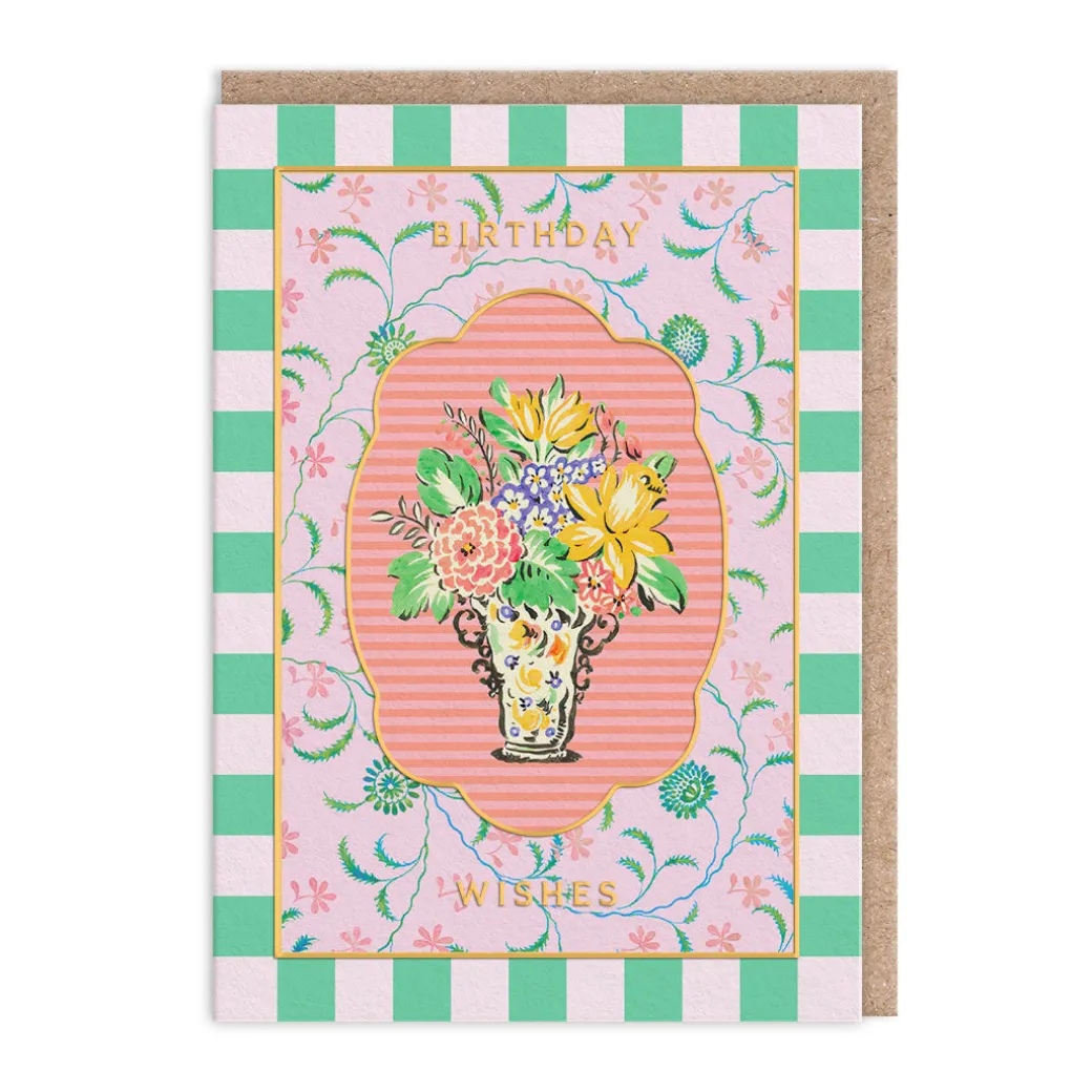 Cottagecore Large Vase Birthday Card