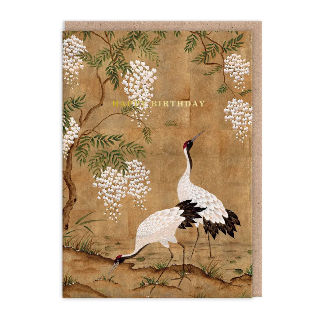 Diane Hill - Cranes And Wisteria Birthday Card | Ohh Deer