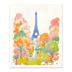 Eiffel Tower 3 Riso Print (12x10)