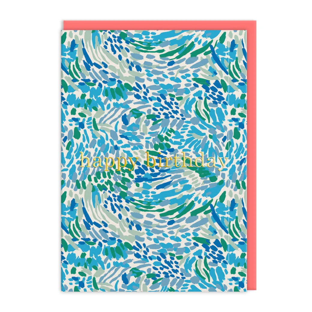 Emily Taylor - Blue Abstract Happy Birthday Card | Ohh Deer