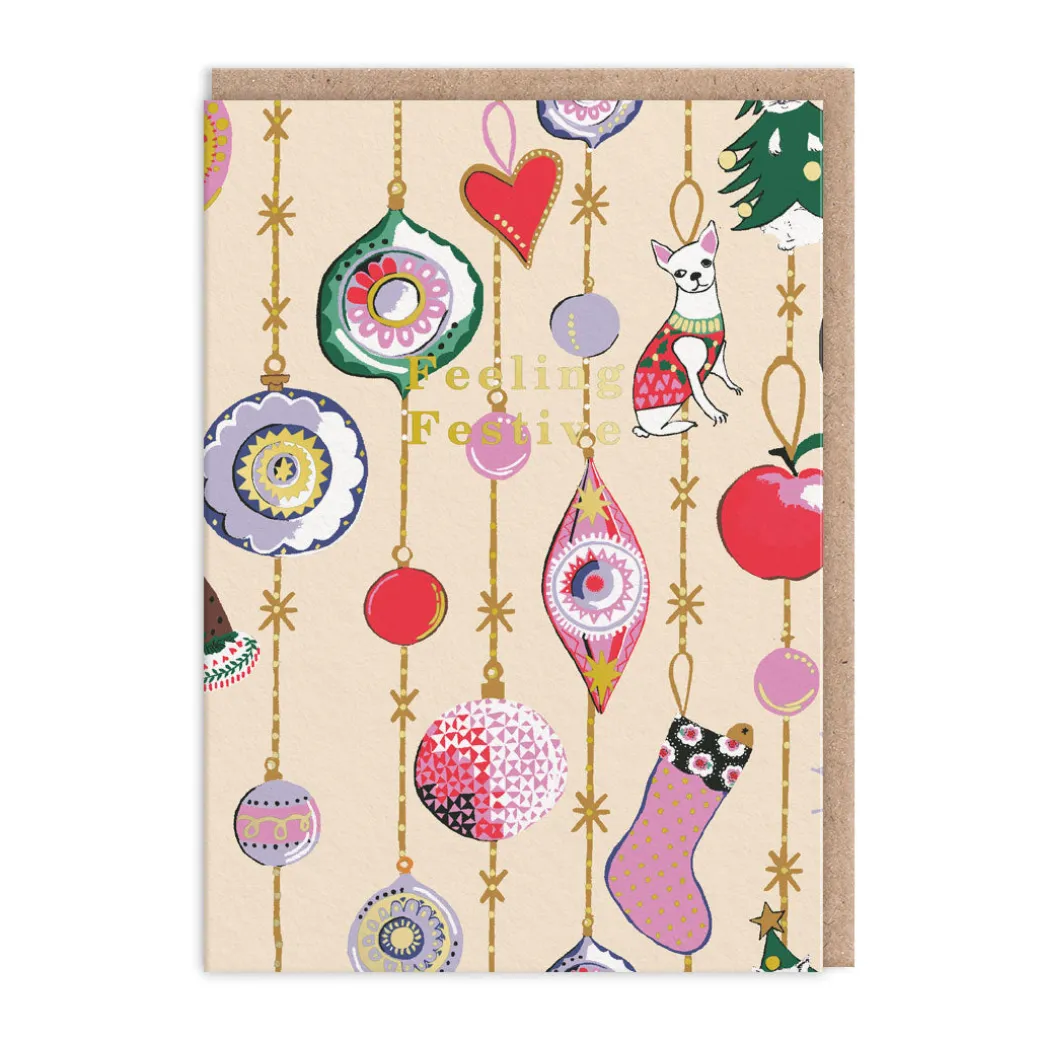 Feeling Festive Baubles Christmas Card | Ohh Deer