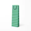 Green And Blue Stripe Bottle Bag