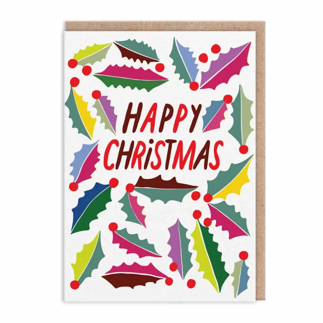 Happy Christmas Holly Christmas Card | Ohh Deer