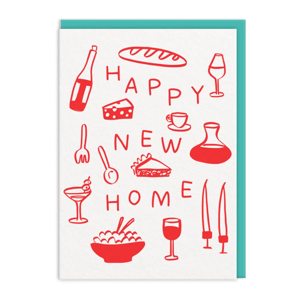Happy New Home Doodles Greeting Card