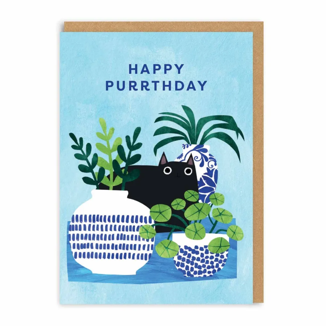Happy Purrthday Vases Birthday Card | Ohh Deer