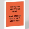 I Love You More Than Wine Greeting Card | Ohh Deer
