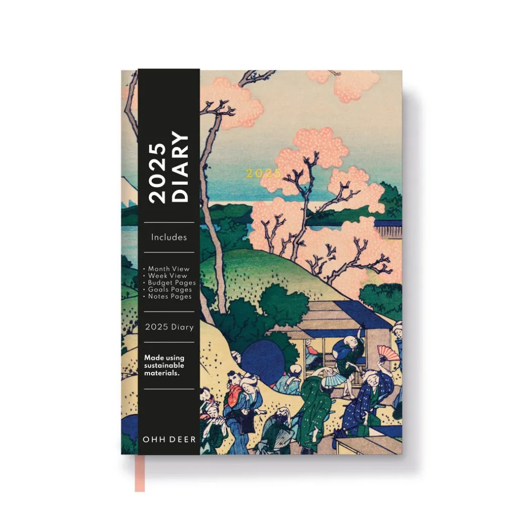 Japanese Blossom 2025 Diary | Ohh Deer A5 Linen Diary