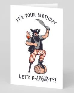 Let's P-arrrr-ty Pirate Birthday Card | Ohh Deer