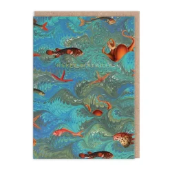 Marble Sea Creatures Birthday Card