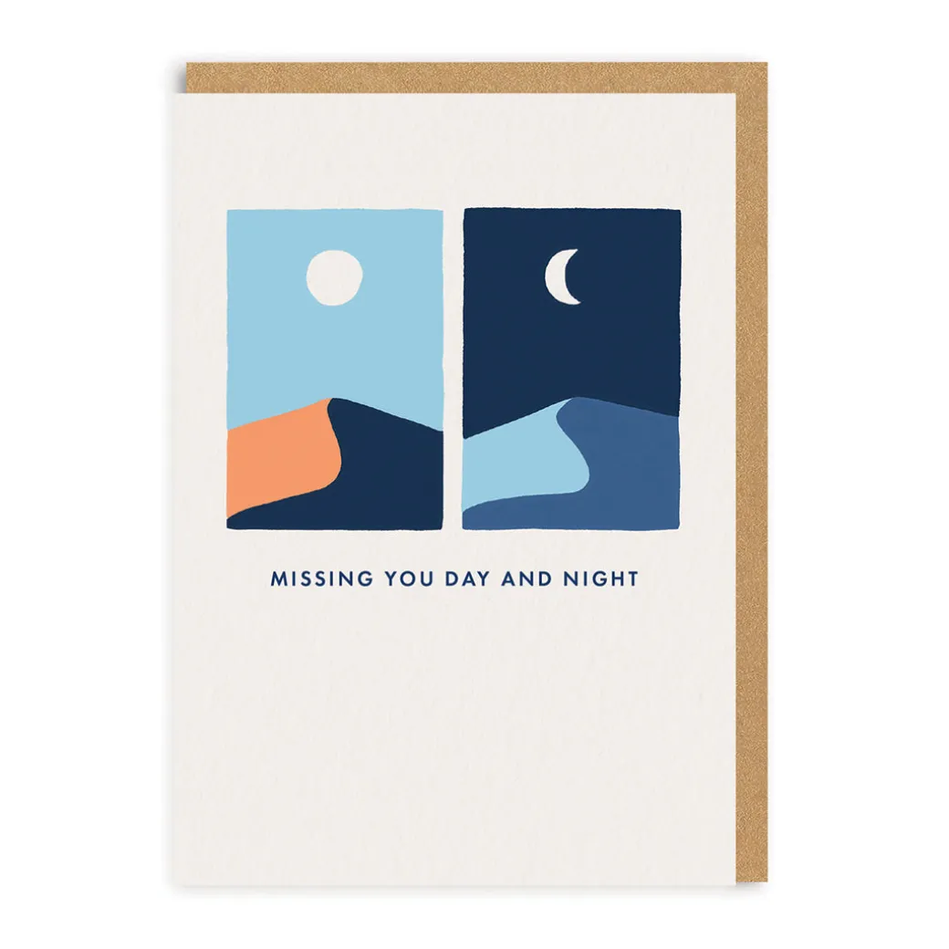 Miss You Day and Night Card | Thinking Of You Card | Ohh Deer
