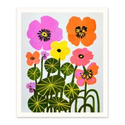 Nasturtiums Riso Print (12x10)