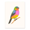Neon Bird on a Branch Riso Print (8x6)