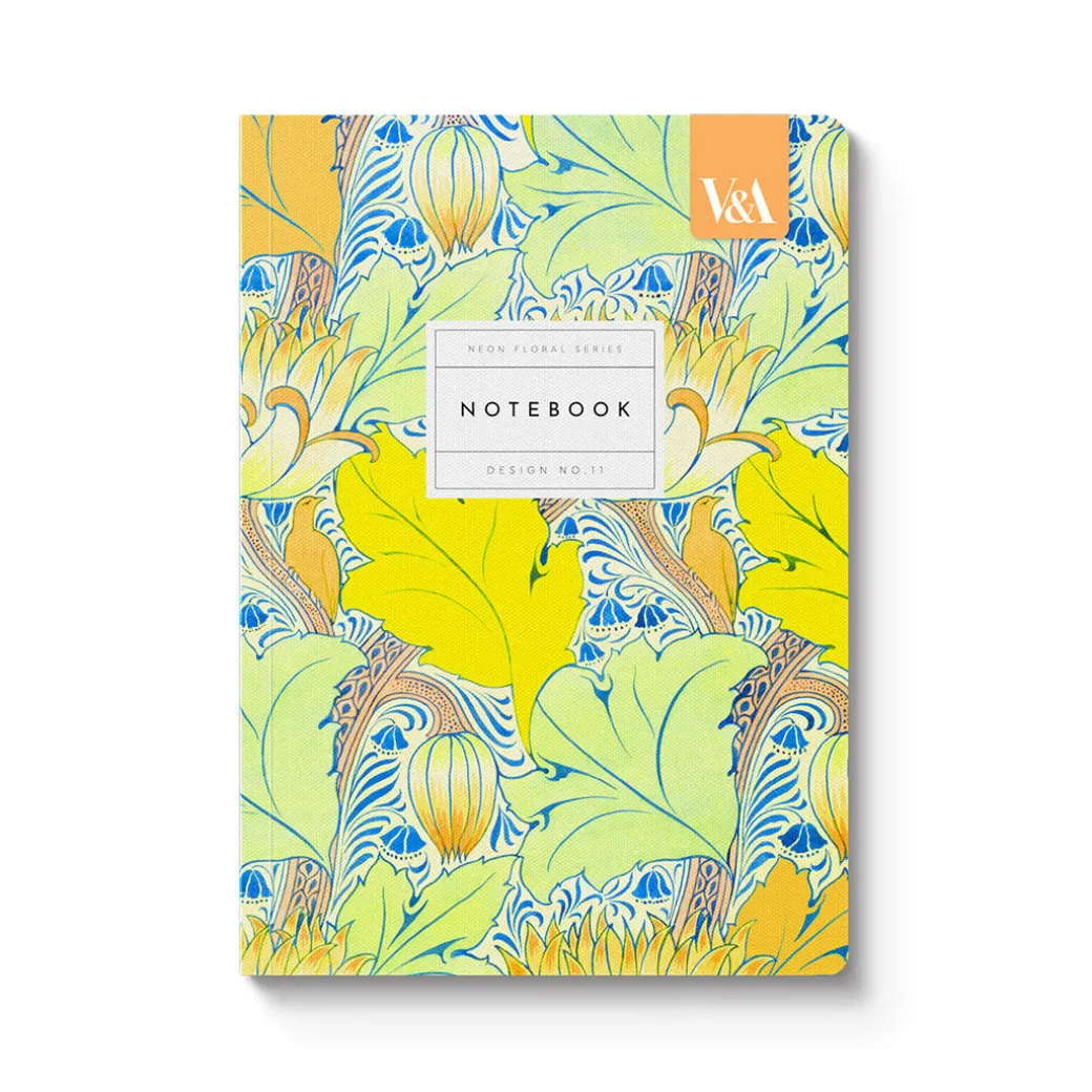 Neon Floral Arts & Crafts A5 Premium Paperback Notebook
