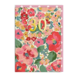 30 Painterly Floral Birthday Card
