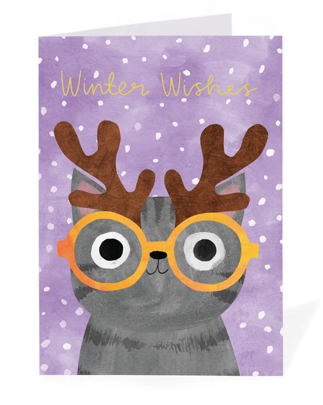 Personalised Antlers Cat Christmas Card | Ohh Deer