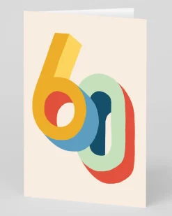 Personalised Bright Colourful Numbers 60th Birthday Card | Ohh Deer