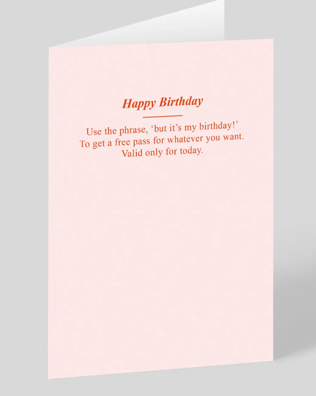 Personalised But It's My Birthday Free Pass Birthday Card | Ohh Deer