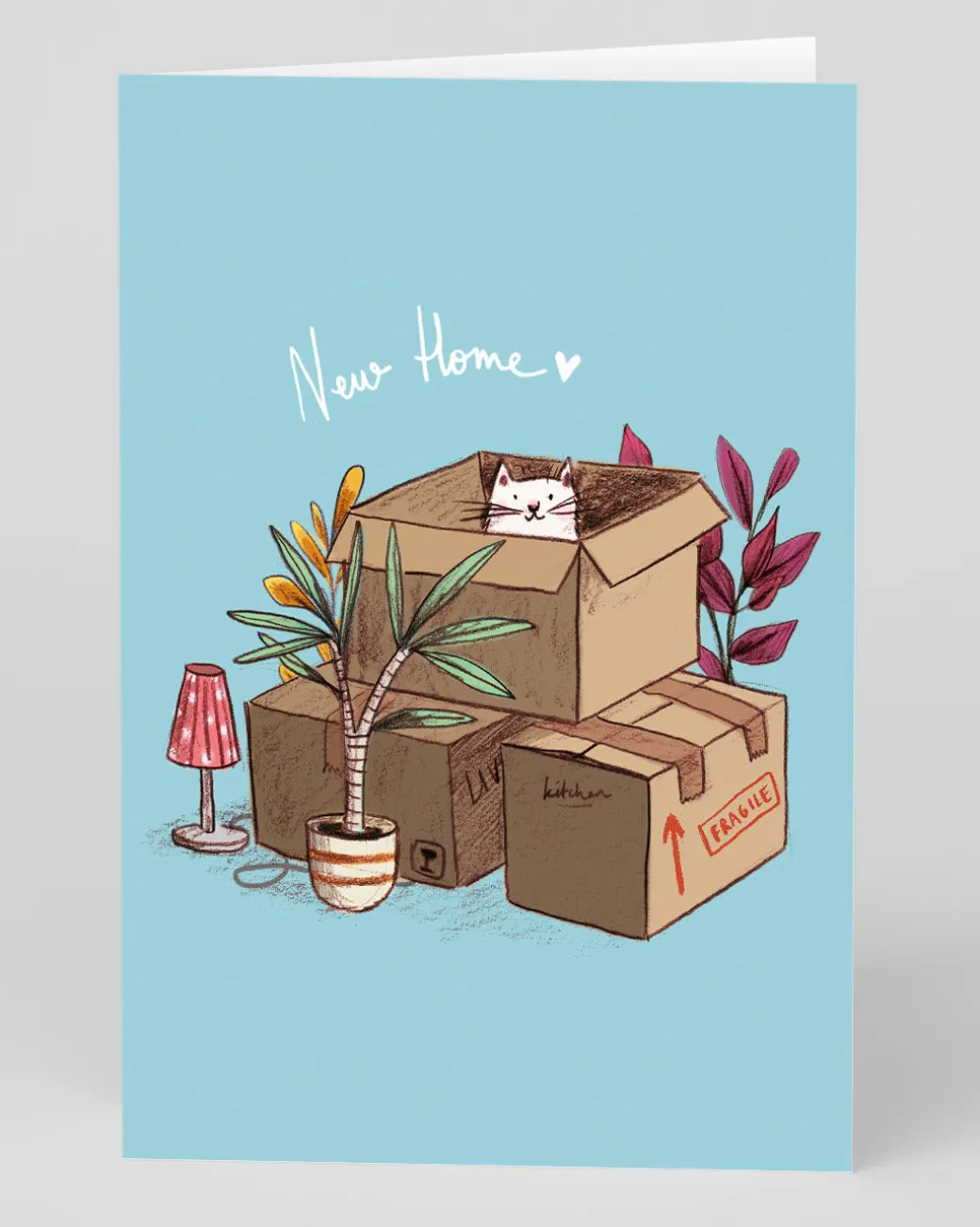 Personalised Cat Boxes New Home Card