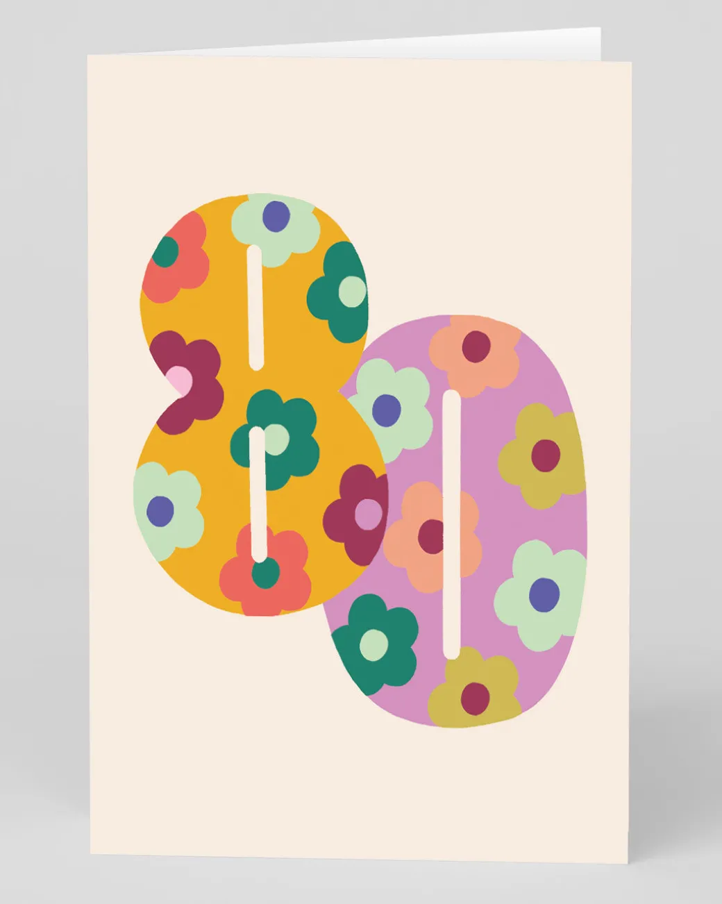 Personalised Colourful Floral Numbers 80th Birthday Card | Ohh Deer