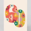 Personalised Colourful Floral Numbers 60th Birthday Card