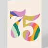 Personalised Colourful Rainbow Striped Numbers 75th Birthday Card | Ohh Deer