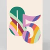 Personalised Colourful Rainbow Striped Numbers 85th Birthday Card | Ohh Deer