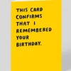 Personalised Confirms I Remembered Birthday Card | Ohh Deer