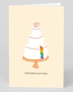 Personalised Congratulations, Rainbow Cake Wedding Card | Ohh Deer