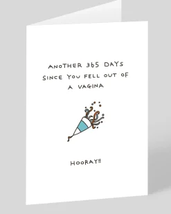 Personalised Fell Out Of A Vagina Birthday Card | Ohh Deer