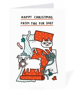 Personalised Happy Christmas from the fur baby Christmas Card | Ohh Deer