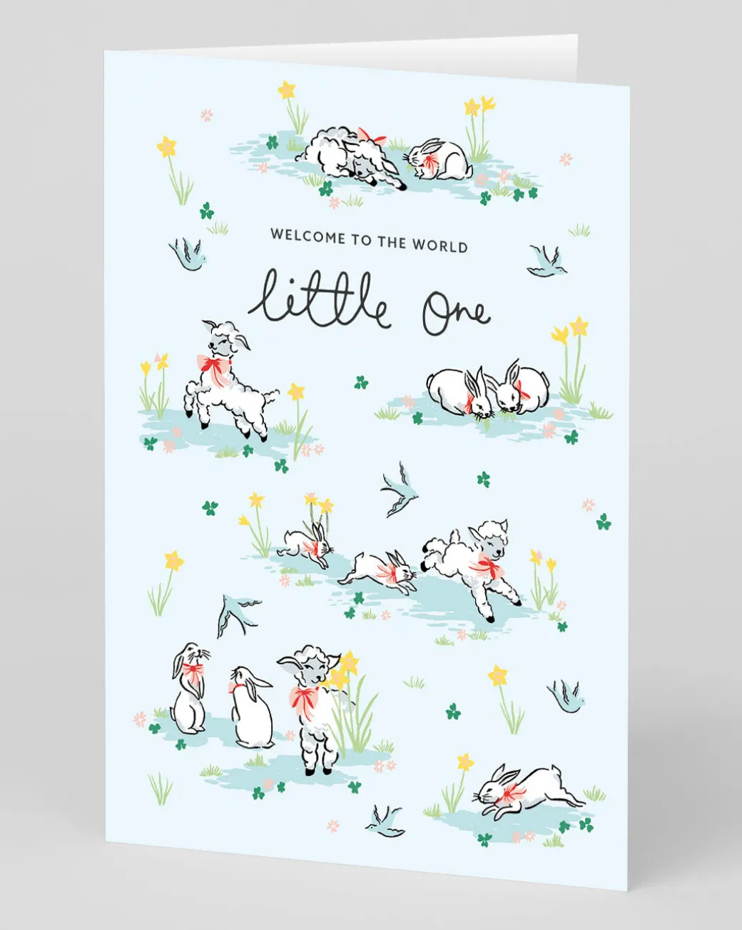 Personalised Hello Little One Lambs New Baby Card | Ohh Deer
