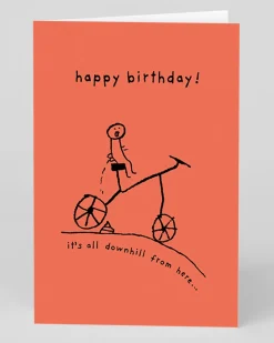 Personalised It's All Downhill From Here Birthday Card | Ohh Deer