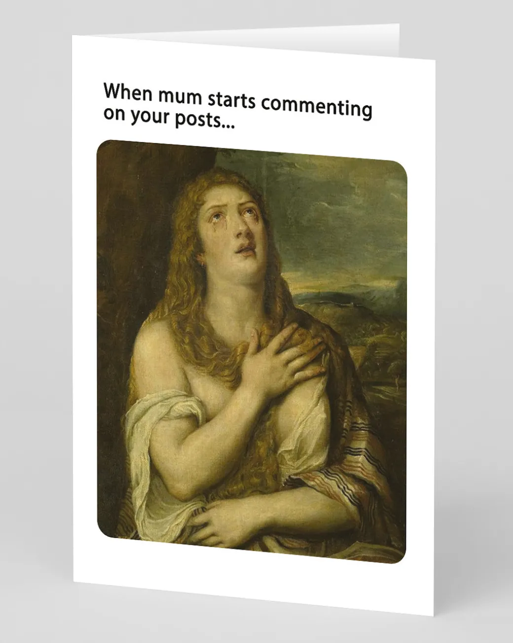 Personalised Mum Commenting On Your Posts Greeting Card | Ohh Deer
