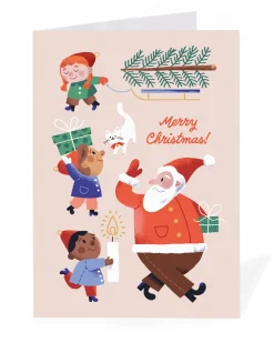 Personalised Santa and Elves Christmas Card | Ohh Deer