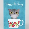 Personalised Teacup Kitten Birthday Card | Ohh Deer