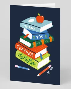 Personalised Thank You Teacher Books Card | Ohh Deer