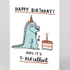 Personalised T-Rexcellent Birthday Card | Just £3.50 | Ohh Deer